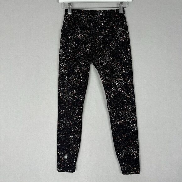 Sweaty Betty Womens Pants 4 Black Confetti Print Power 7/8 Leggings Performance - Picture 9 of 13